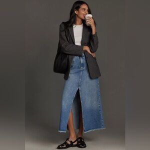 Pilcro EUC Madi Front Slit Denim Maxi‎ Skirt Size 14
